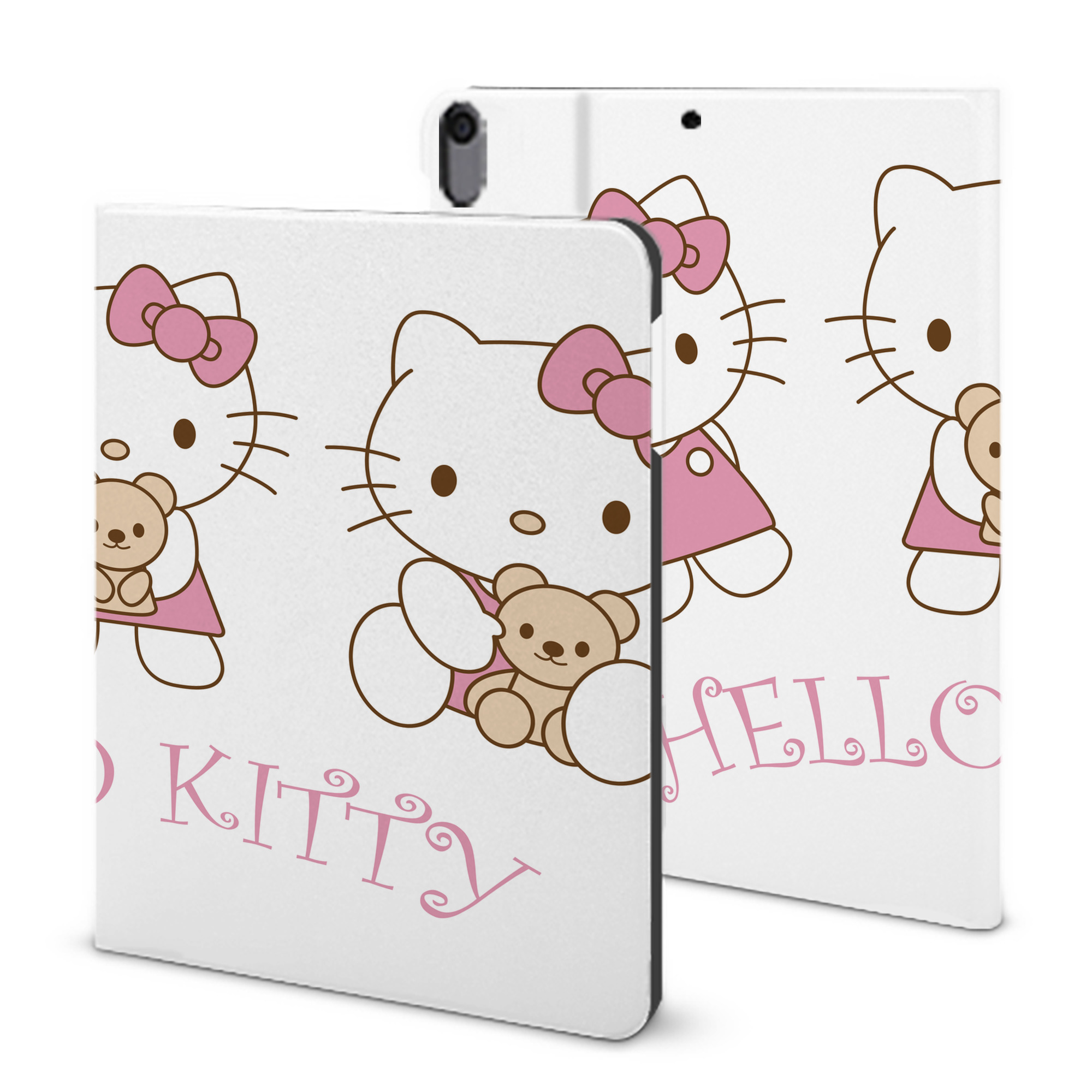 （画像用） Hello Kitty ハローキティ IPad ケース ブック型 PUレザー TPU 耐衝撃 軽量 薄型 ペン収納なし 全面保護 IPad 各モデル対応